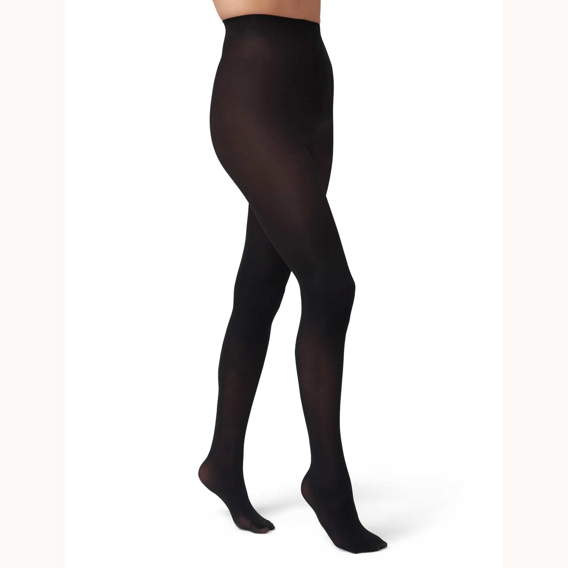 HUE Women’s Opaque Sheer to Waist Tights, Black, 3 - Medaid International