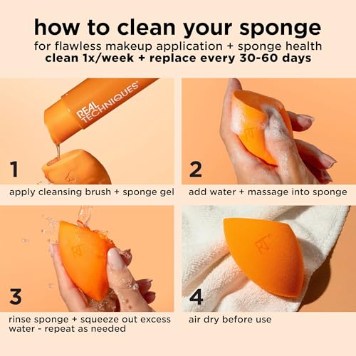 Real Techniques Ultimate Makeup Sponge Trio, Makeup Blending Sponges, For Liquid, Cream, & Powder Products, Powder & Foundation Sponges, Mini Makeup Sponge, Latex-Free Foam, Travel-Friendly, 3 Count - Medaid International