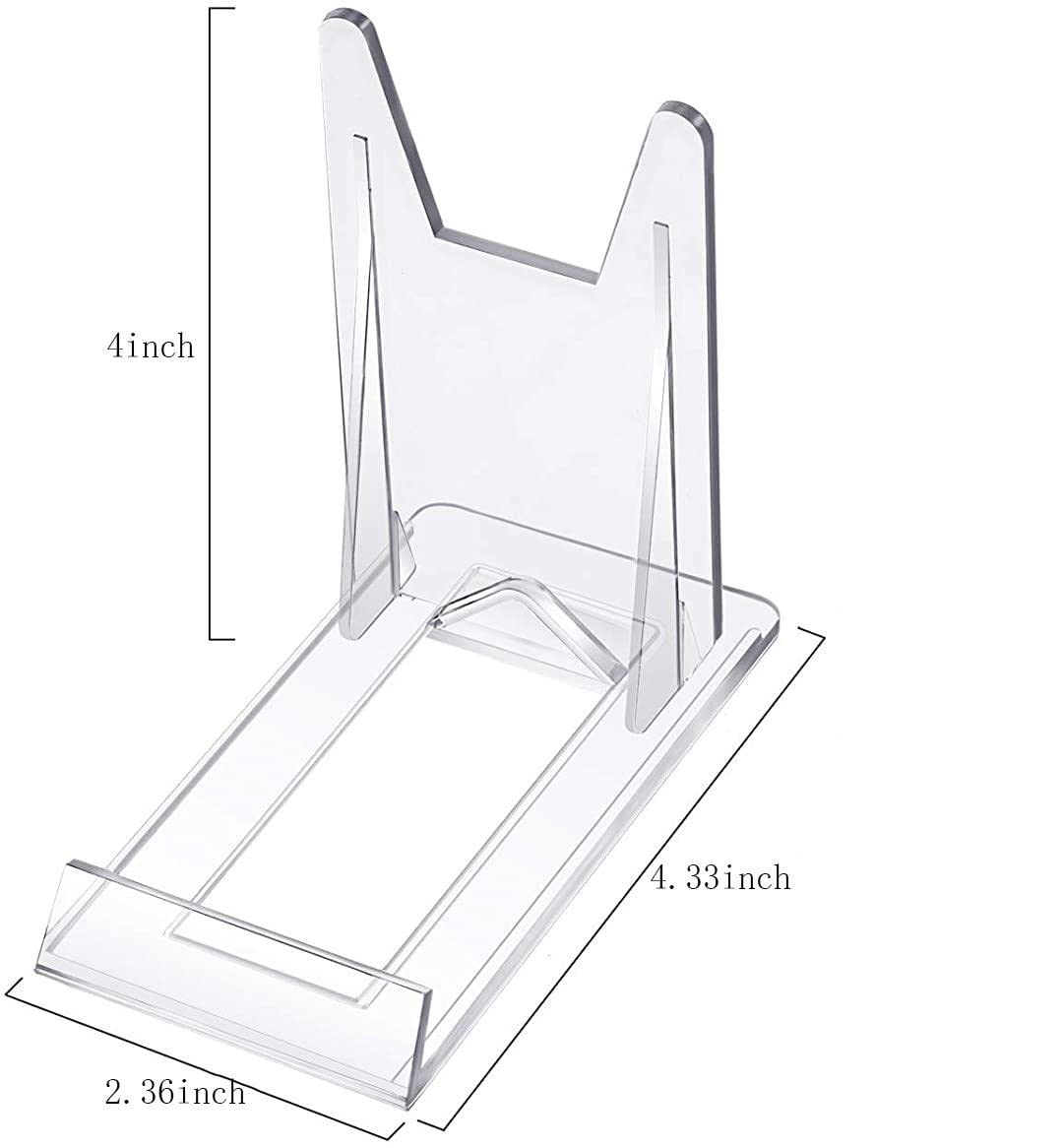 KASTWAVE Acrylic Bracket Stands, 10 Pcs Plastic Display Holders Picture Plate Holders Clear Mini Easels Stands to Display Pictures or for Home Office Supplies Festival Party Decoration