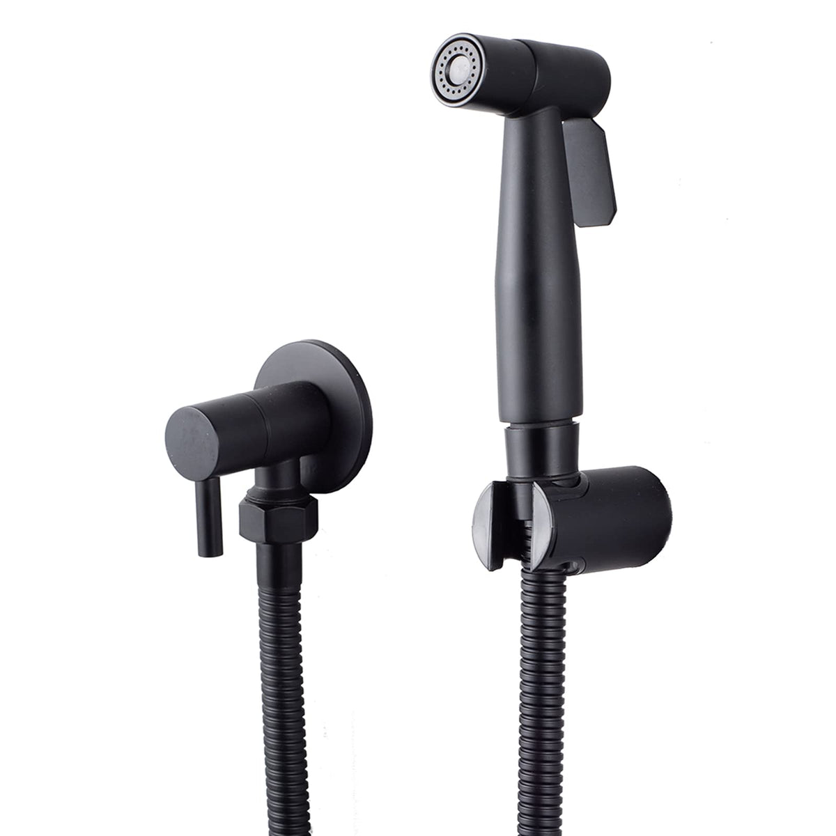 LOSCHEN LOSCHEN Stainless Steel Bidet Sprayer Kit for Toilet, Hand Held Shower Sprayer Shattaf Toilet Attachment for Pet Bath/Personal Hygiene/Bathroom, Easy to Install (Black)