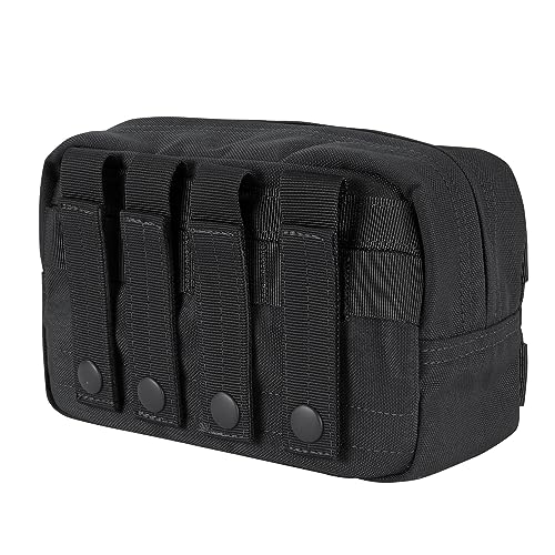 Condor - Utility Pouch Black with Dual Zipper Closure & MOLLE Webbing