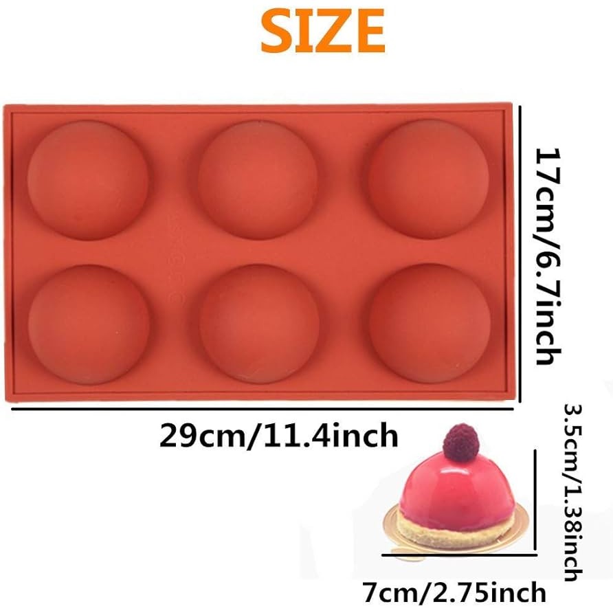 Semi Sphere Silicone Mold 6 Cavity