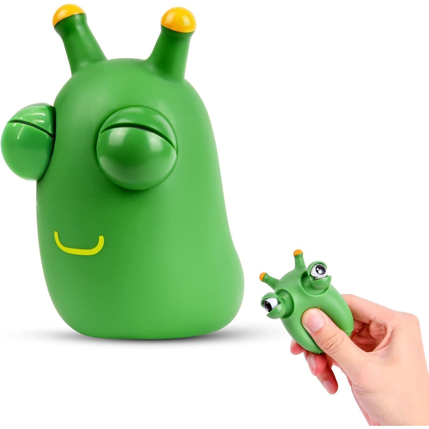 Montchi Green Bug Squeeze Toys, Funny Grass Eyes Popping Out Toys, Kids Sensory Fidget Toys, Eyeball Bouncing Toys, Fidget Slug Pop-it Toys for Toddlers Kids Adults Autism and ADHD - Medaid International