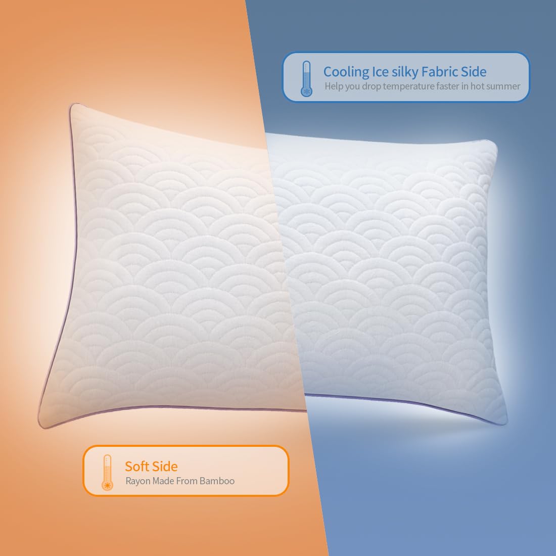 MOLCLCUY Memory Foam Pillows Queen Size Set of 2 Adjustable Cool Pillow for Side Back Stomach Sleepers Luxury with Washable Cover - Medaid International
