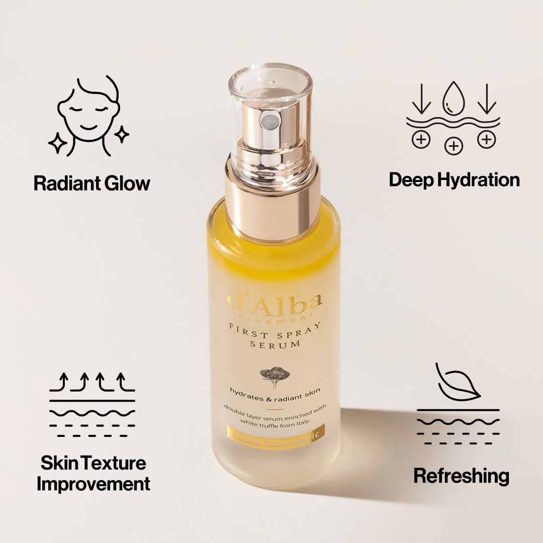 Compatible with d'alba Piedmont Italian White Truffle First Spray Serum, Vegan Skin Care, Hydrating Face Moisturizer, Glow Serum for Radiant Skin, Non Comedogenic, All In One Mist,KoreanSkinCare50ml) - Medaid International