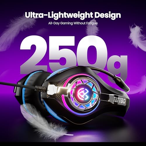 Tatybo - Gaming Headset with Noise Canceling Mic, Deep Bass, Crystal Surround Sound