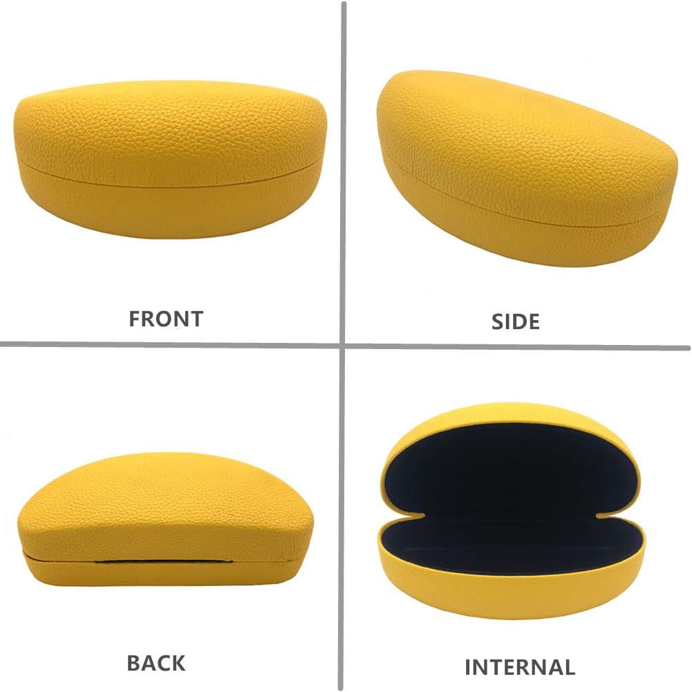 TERRIFI Hard Shell Eyeglasses Case, 2 PACK Protective Case For Sunglasses and Eyeglasses, Sunglasses Case Concise, Suitable for storing men's and women's glasses, Yellow and Black