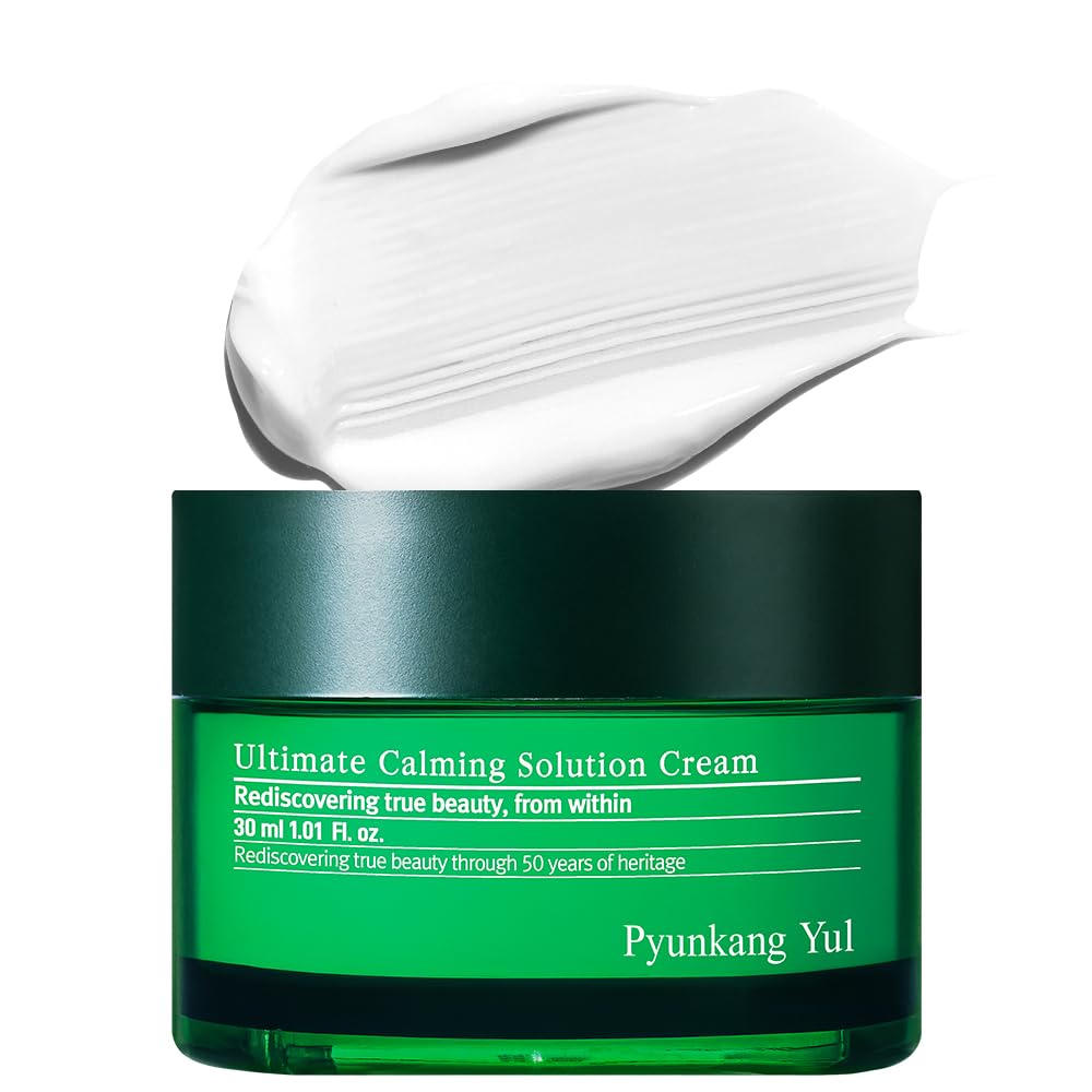 Pyunkang Yul PKY Ultimate Calming Solution Cream for Sensitive Skin with Patented Ingredients, Moisturizer Intensely Calms & Soothes Redness with Cica & Tea Tree, Korean Skincare (1.01 Fl. Oz, 30ml) - Medaid International