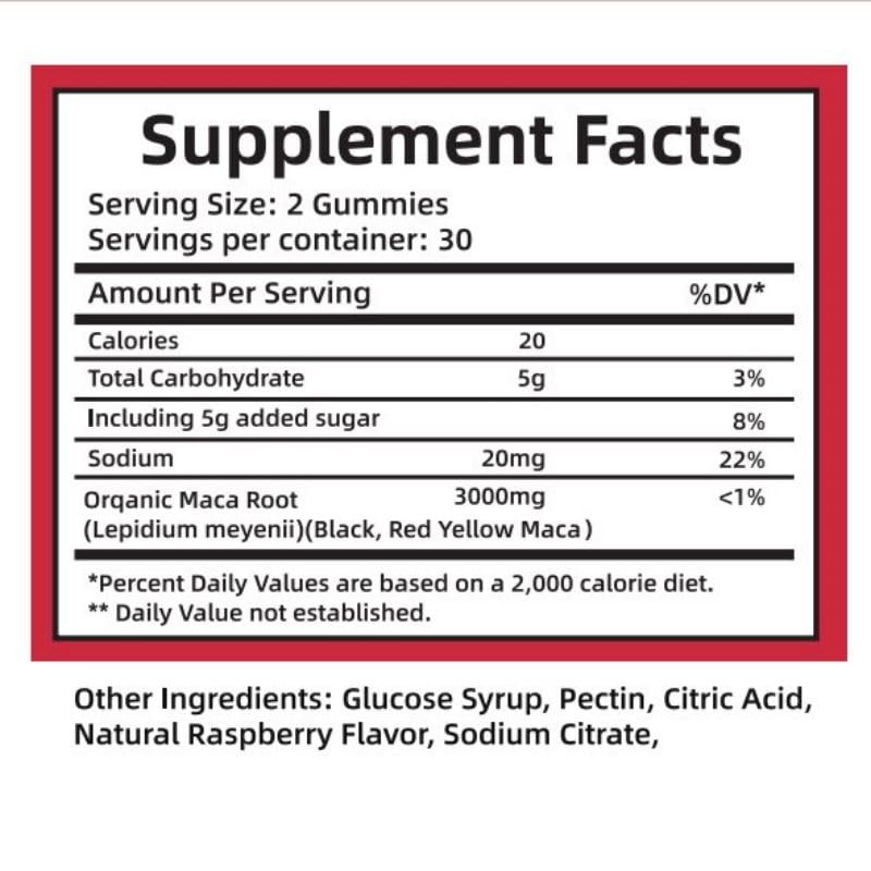 1 Bottle Maca Root Gummies 3000mg for Women with Black Maca, Fenugreek, Magnesium for Natural Energy, Mood & Immune Support Hormone Balance Herbal Supplements-Berry Flavor, 60 Gummies, 30-Day Serving - Medaid International