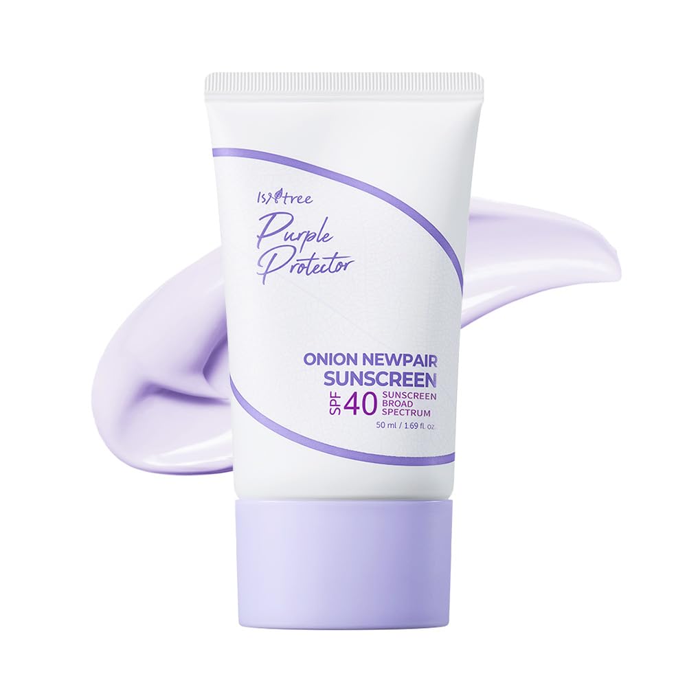 ISNTREE Onion Newpair Sunscreen 50ml, 1.69 fl.oz | SPF 40 | Korean Skincare | Hydrating Sun Protector | Evens Skin Tone | Purple Sunscreen | Broad Spectrum - Medaid International