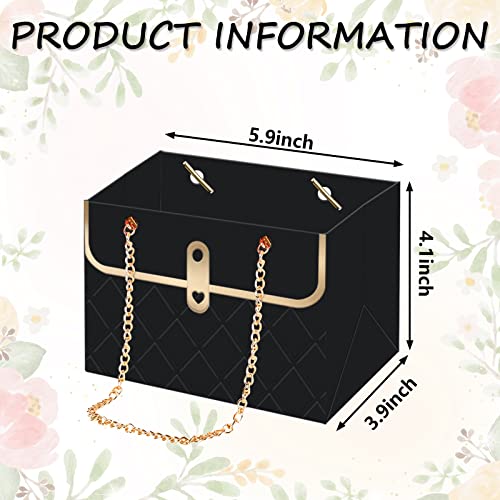 Whaline - 6Pcs Paper Flower Bags with Metal Chain, Ideal for Weddings & Gifts