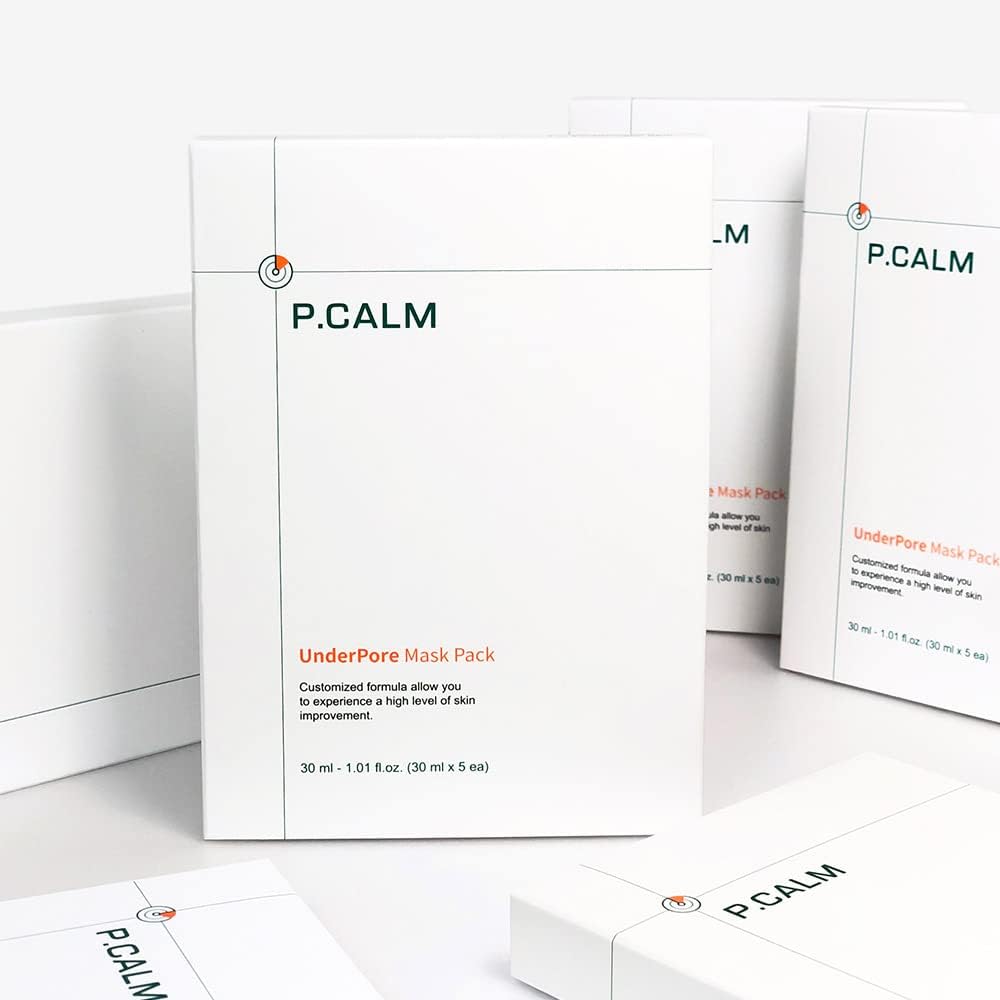 P.CALM Underpore Facial Sheet Mask – Pack of 5 with Niacinamide & BHA for Moisturizing & Exfoliating, Korean Vegan Sheet Mask for Sensitive Skin (30ml x 5ea) - Medaid International