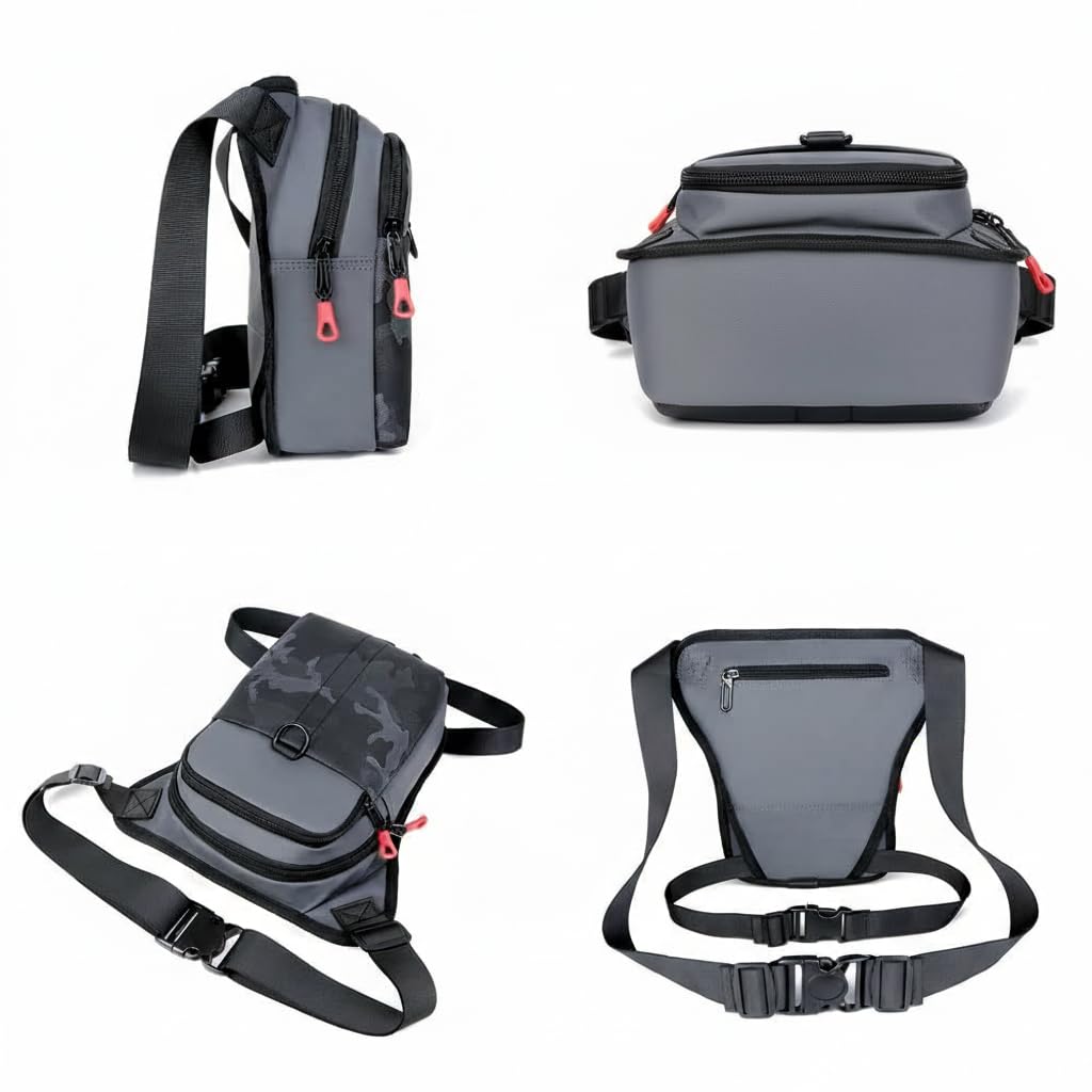 KASTWAVE Men's Shoulder Bag, Travel Waist Bag, Waterproof Waist Leg Bag, Waist Bag for Hiking Cycling for Hiking, Travel & Outdoor Activities