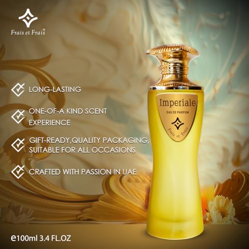 Frais et Frais Imperiale Perfume for Men & Women | Eau de Parfum | Luxury Vanilla Scent Like Vanilla Power-Matiere | Long Lasting & Affordable Luxury | 100ml - Medaid International