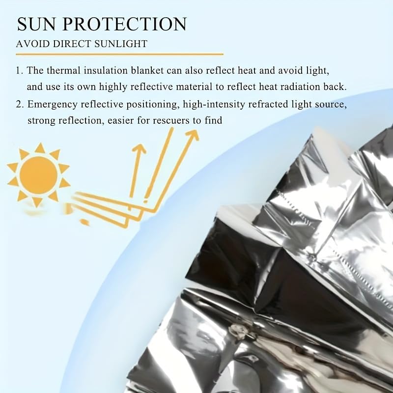 Emergency Mylar Thermal Blankets,Space Blanket Survival kit Camping Blanket, Perfect for Outdoors, Hiking, Survival, Bug Out Bag,Marathons or First Aid-55 X 82