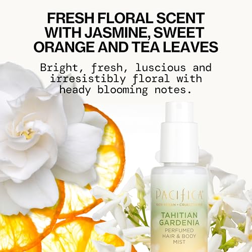 Pacifica Tahitian Gardenia Perfumed Hair & Body Mist, Alcohol-Free Spray Designed For Head-To-Toe Wear, Vegan & Cruelty-Free, 6 Fl Oz - Medaid International
