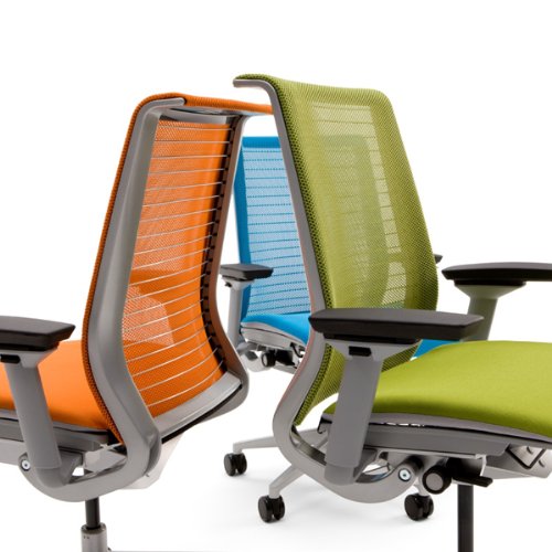 Steelcase Think Chair - Sophisticated, Multi-User - Five Points of Adjustability - Ergonomic Office Chair - Spine Comfort - Lumbar Support - Adjustable Arms - 3D Licorice Mesh Fabric Chair - Medaid International