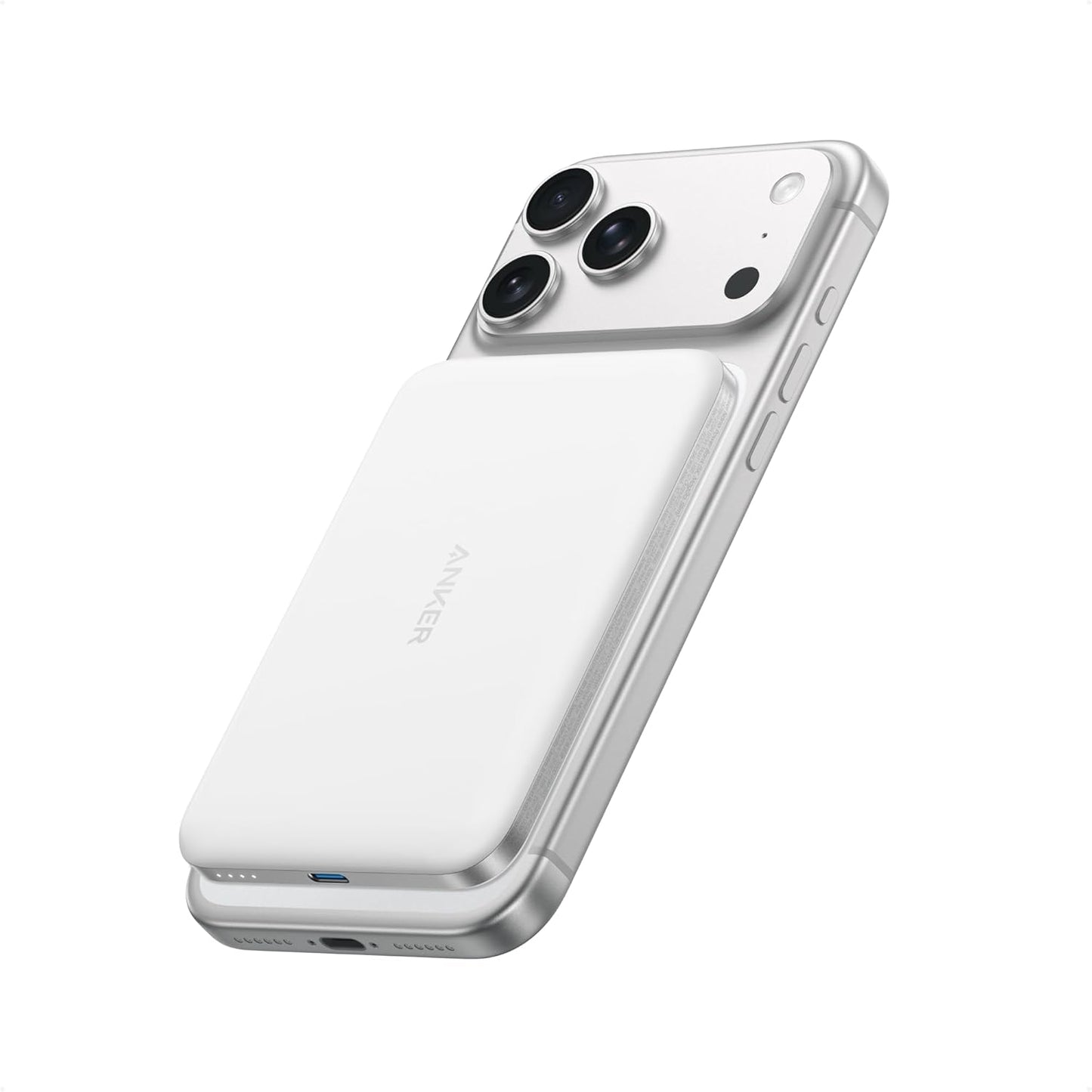 Anker Nano Power Bank, Ultra-Slim 5,000mAh Magnetic Battery Pack, Qi2 Certified 15W Max Ultra-Fast MagSafe-Compatible Portable Charger, PD 20W, Ergonomic Design, For iPhone 17/16/15/14/13 Only(White)