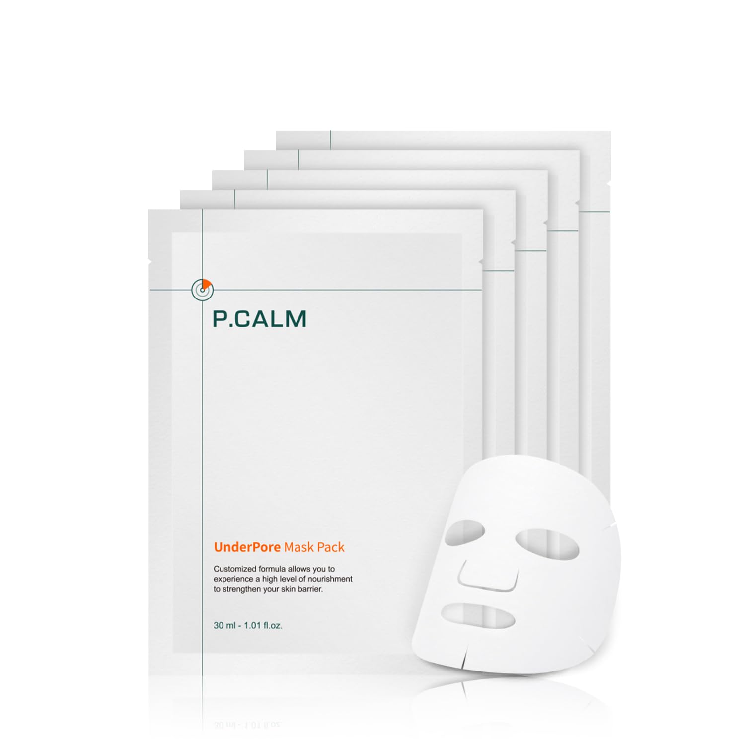 P.CALM Underpore Facial Sheet Mask – Pack of 5 with Niacinamide & BHA for Moisturizing & Exfoliating, Korean Vegan Sheet Mask for Sensitive Skin (30ml x 5ea) - Medaid International