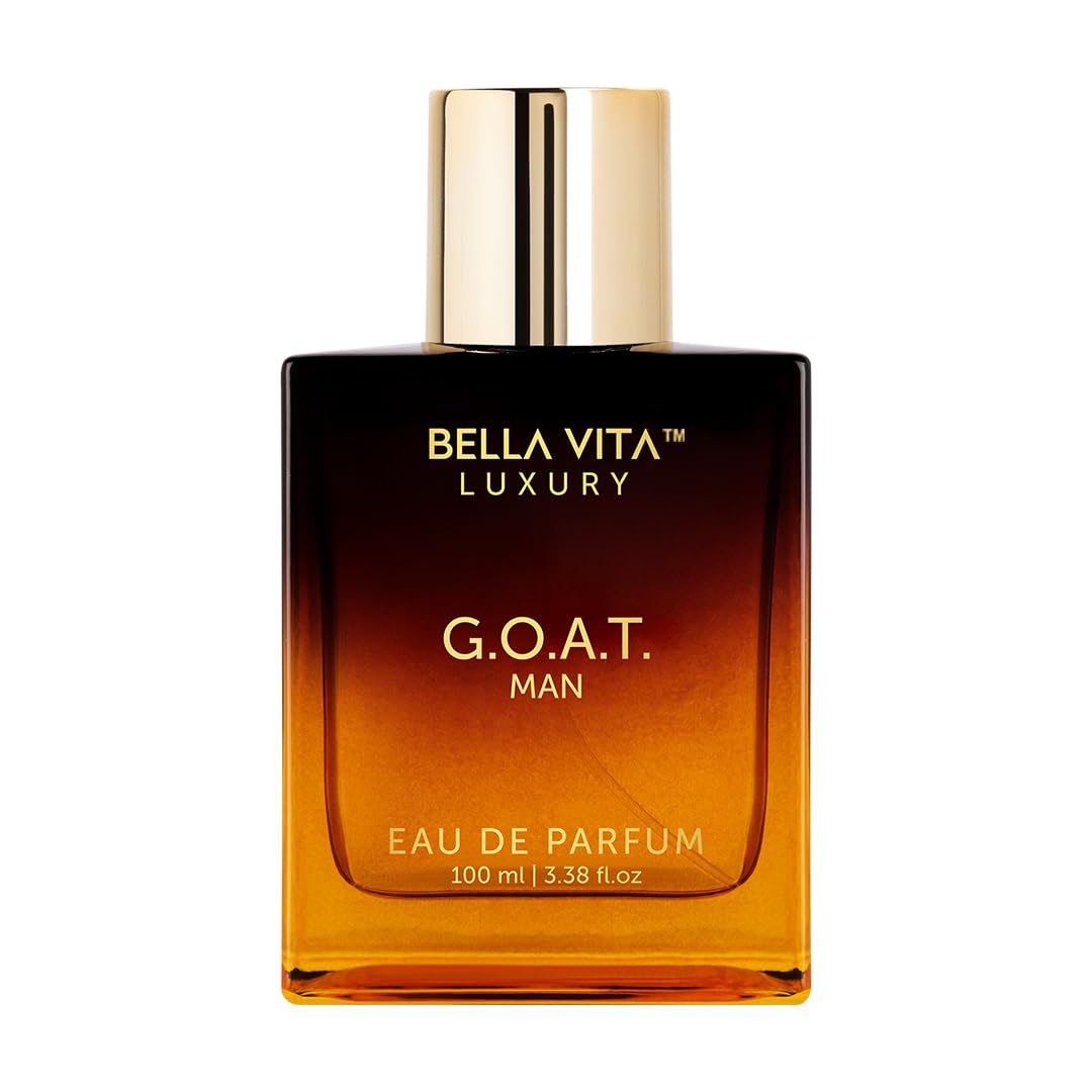 BellaVita Luxury G.O.A.T. Men's Eau De Parfum (3.4 fl.oz) | Natural Refreshing Notes of Bergamot, Lavender, Vetiver & Patchouli Oriental | Fresh Perfume for Men | Long-Lasting Perfume for Mens EDP - Medaid International