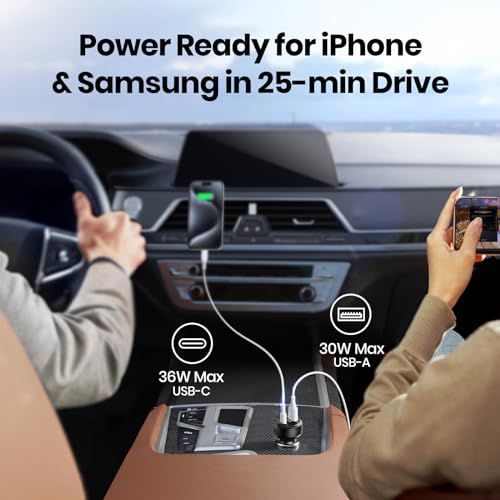 IniU - 66W Dual-Port Car Charger with PD3.0 & QC3.0 Fast Charging