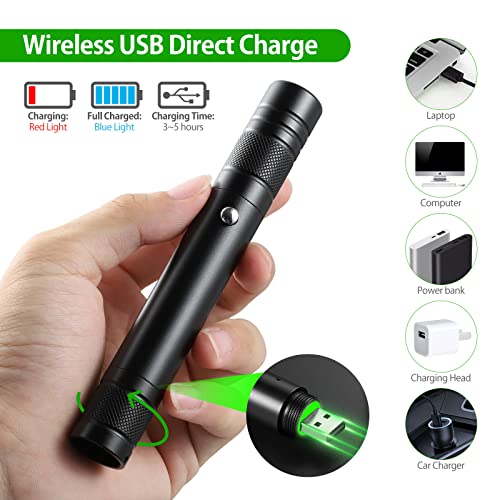 Laser Pointer High Power Rechargeable Lazer Pointer, Laser Pen with Long Range Adjustable Focus with Star Cap, Laser Pointer Pen Suitable for Outdoor, Astronomy, Cats Dogs (Red) - Medaid International