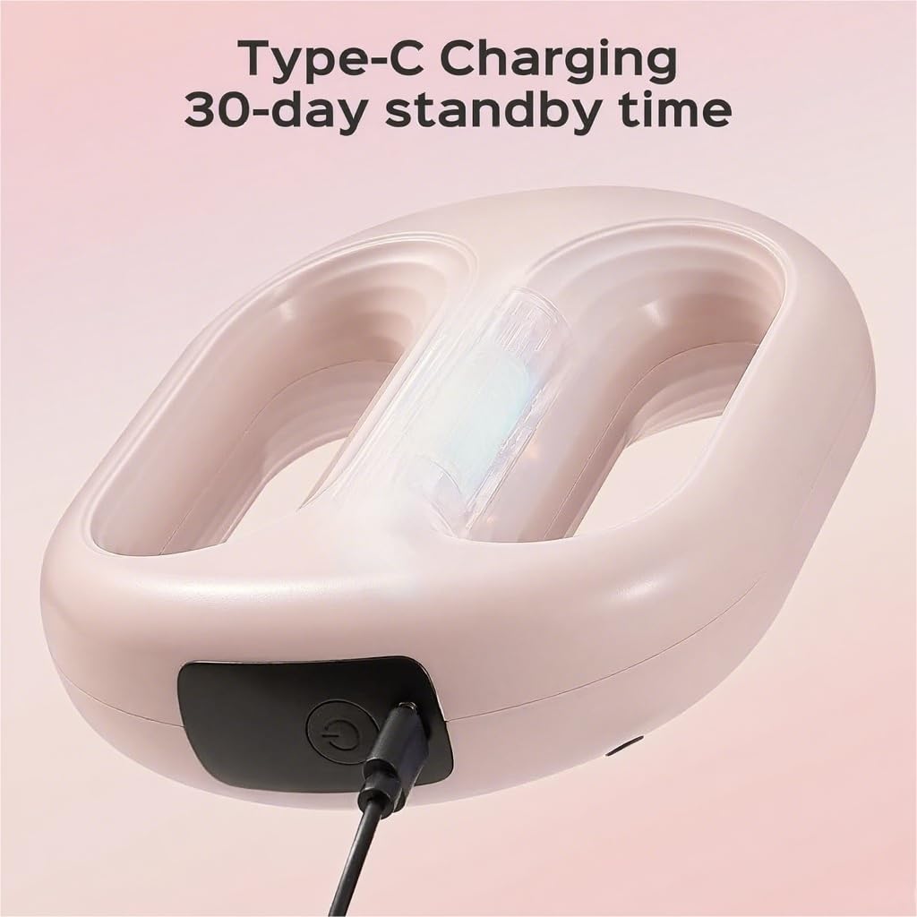 Cordless Massage Ring Portable Vibration Plate,Handheld Lymphatic Drainage Massager,Exercise Shaker Machine for Weight Loss 8-Level Adjustable Vibration Fitness Ring