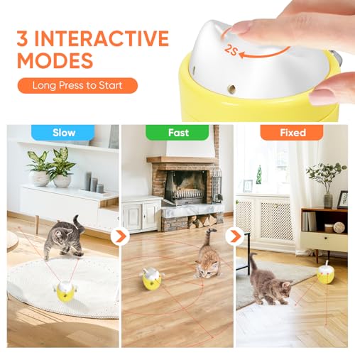 Pawingcat Cat Laser Toy Automatic Dual Laser Points Interactive Cat Enrichment Toys for Indoor Cats 3 Modes Lazer for Cats Birthday Gift - Medaid International