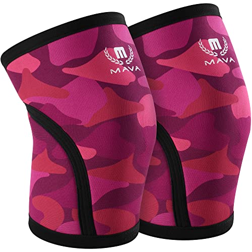 Mava Sports - 7mm Neoprene Knee Sleeves for Weightlifting & Cross Training