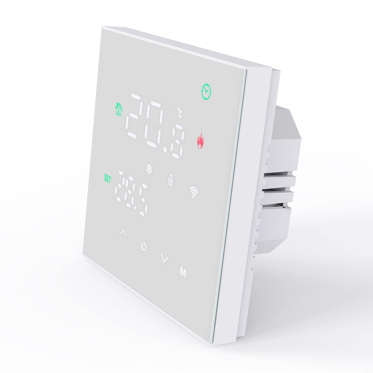 TERRIFI Smart Thermostat, Programmable Temperature Controller, Support WiFi connection and touch screen, for Electric Heating/Gas Boiler, Save Energy and Costs (White)