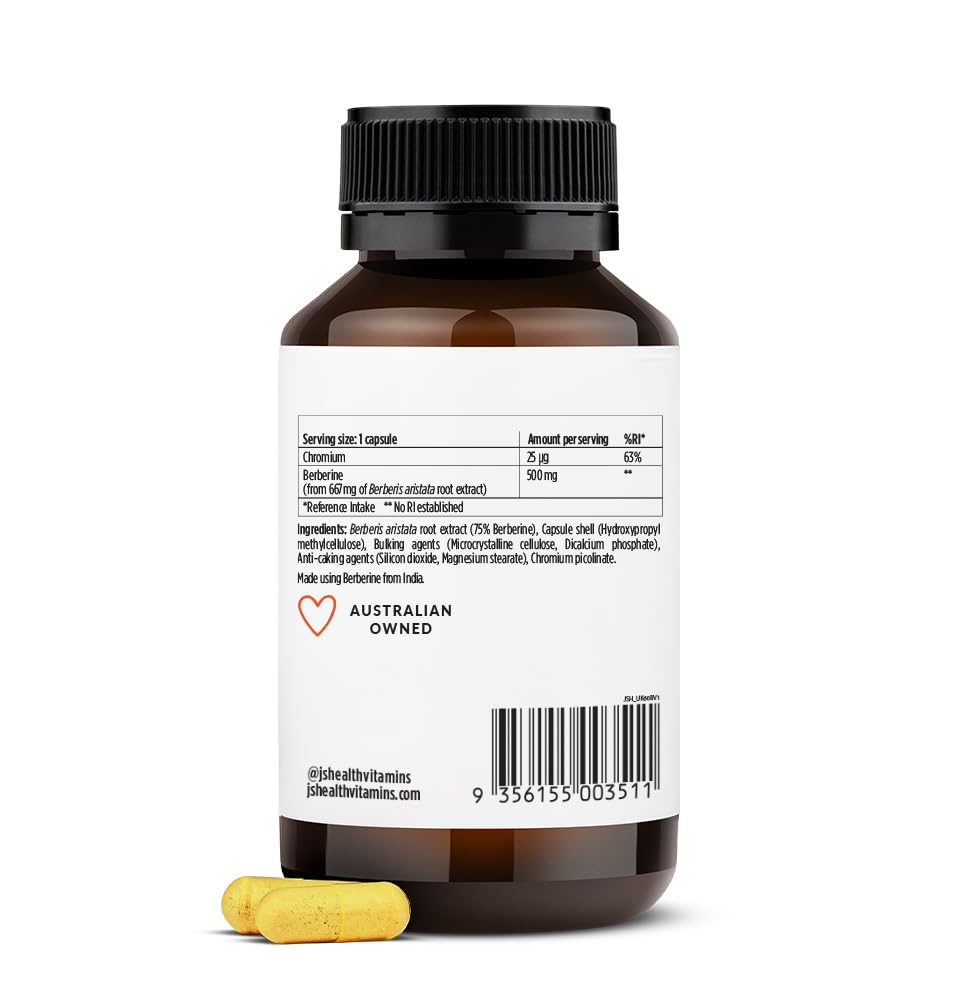JSHealth Vitamins Berberine+ Formula — Berberine Supplement for Metabolic Health — Vegan, Gluten-Free & Non-GMO. (60 Tablets) - Medaid International