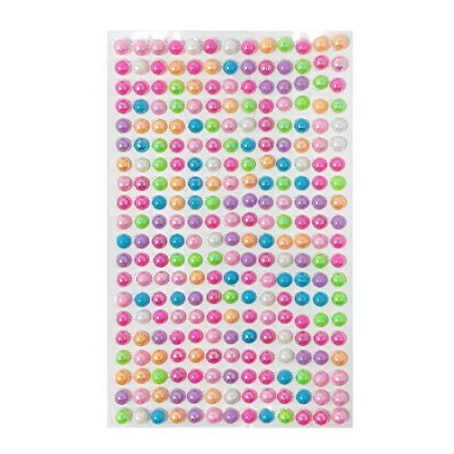 Allydrew - Self-Adhesive Acrylic Rhinestone Gem Stickers with Multicolor Pearls