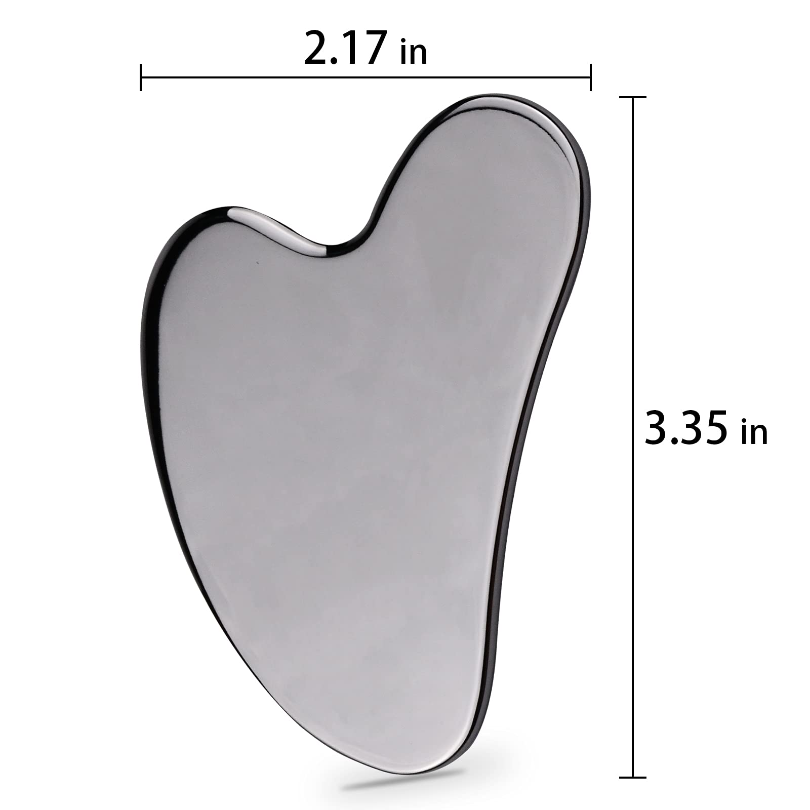 Stainless Steel Gua Sha Facial Massage Tool - Metal Jawline Sculptor with Travel Pouch - Medaid International