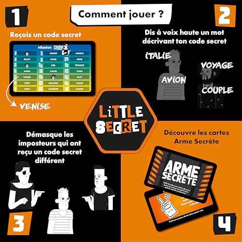 ATM Gaming - Little Secret Board Game - In French - Fun Party Game for Family Nights, Bluffing Strategy, Ages 10+