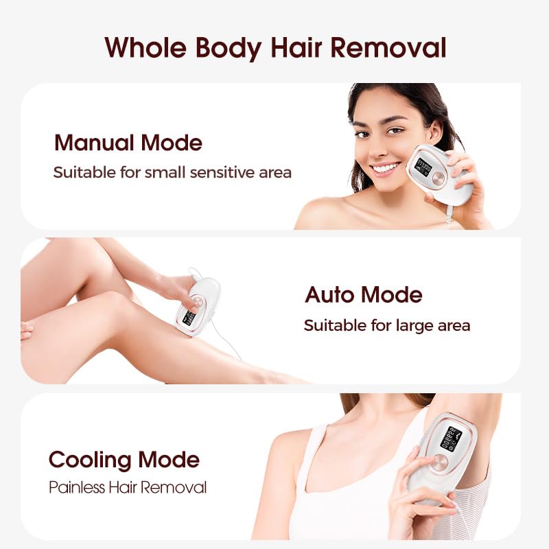 Laser Hair Removal with Cooling, at-Home IPL Hair Removal for Women Men, Upgraded to 999,900 Flashes Permanent Hair Removal Device on Facial Legs Arms Bikini Line - Medaid International