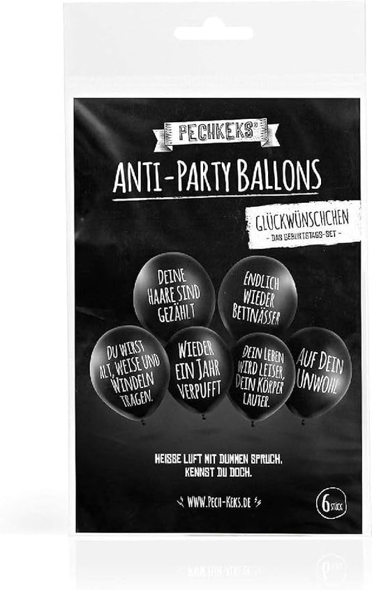 Pechkeks  Black Anti-Party Pack Of 6 Balloons | Pechkeks In Lebanon