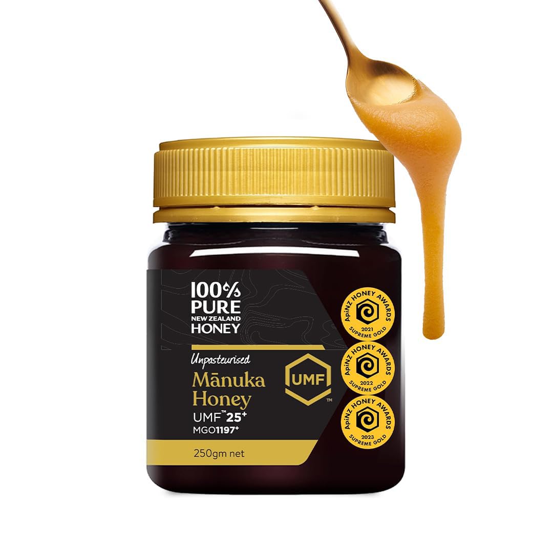 Manuka Honey UMF 25+ (MGO 1197+) 100% Pure New Zealand, Certified Ultra Premium Raw, 8.8 Oz (250g) - Medaid International
