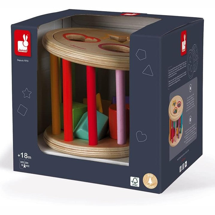 Janod - I wood Shape - Sorter Drum - Wooden