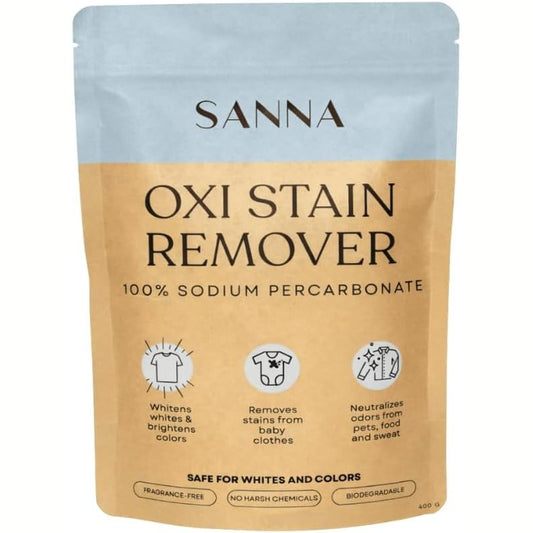 SODIUM PERCARBONATE PURE 100% - SANNA - Cleaning Powder, Oxygen-Based cleaner – Ideal for Laundry, stains and DIY cleaning Solutions – Free from Harsh Chemicals – Made in UAE