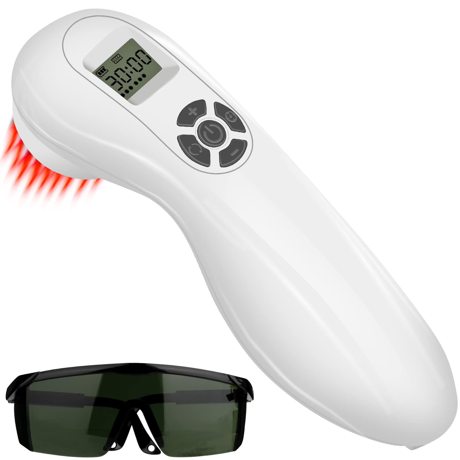 Yofalo Portable Handheld Cold Laser Therapy Device,Red Light Therapy Device for Pain Relief,3x808nm+12x650nm.Multi-Speed Regulation with Pulse Function - Medaid International
