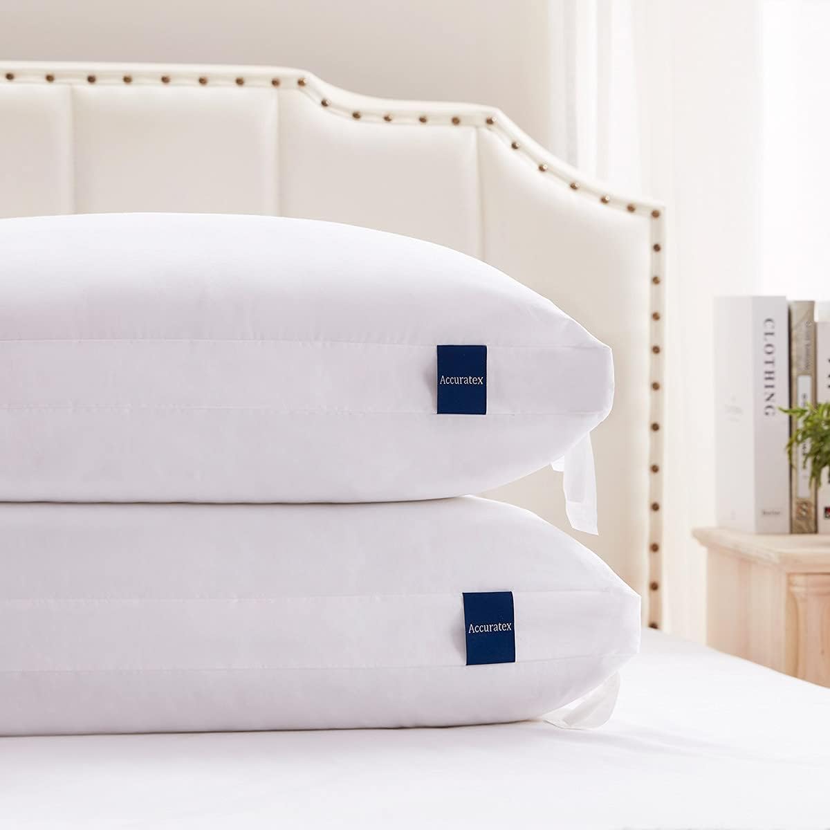ACCURATEX Pillows King Size Set of 2, Hybrid Shredded Memory Foam Pillow[Adjustable Loft], Fluffy Down Alternative Fill Removable Cotton Cover, Firm Supportive Pillow for Side Back Sleepers - Medaid International