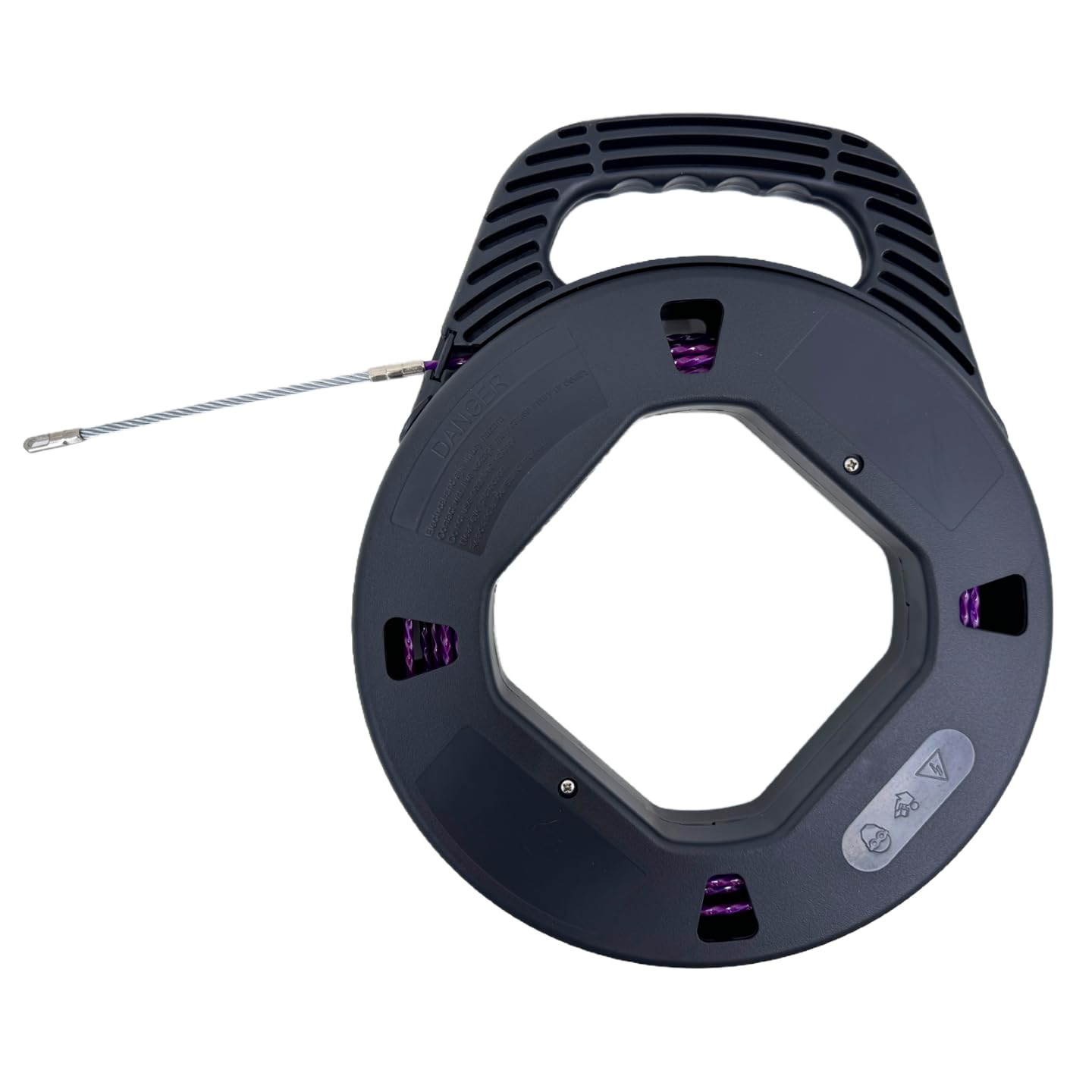 VGongTech 4mm 100ft Fish Tape Reel PET Cable Puller Cable Rods with Case Electrical Cable Puller Through Wall Wire Guide Device Threader - Medaid International