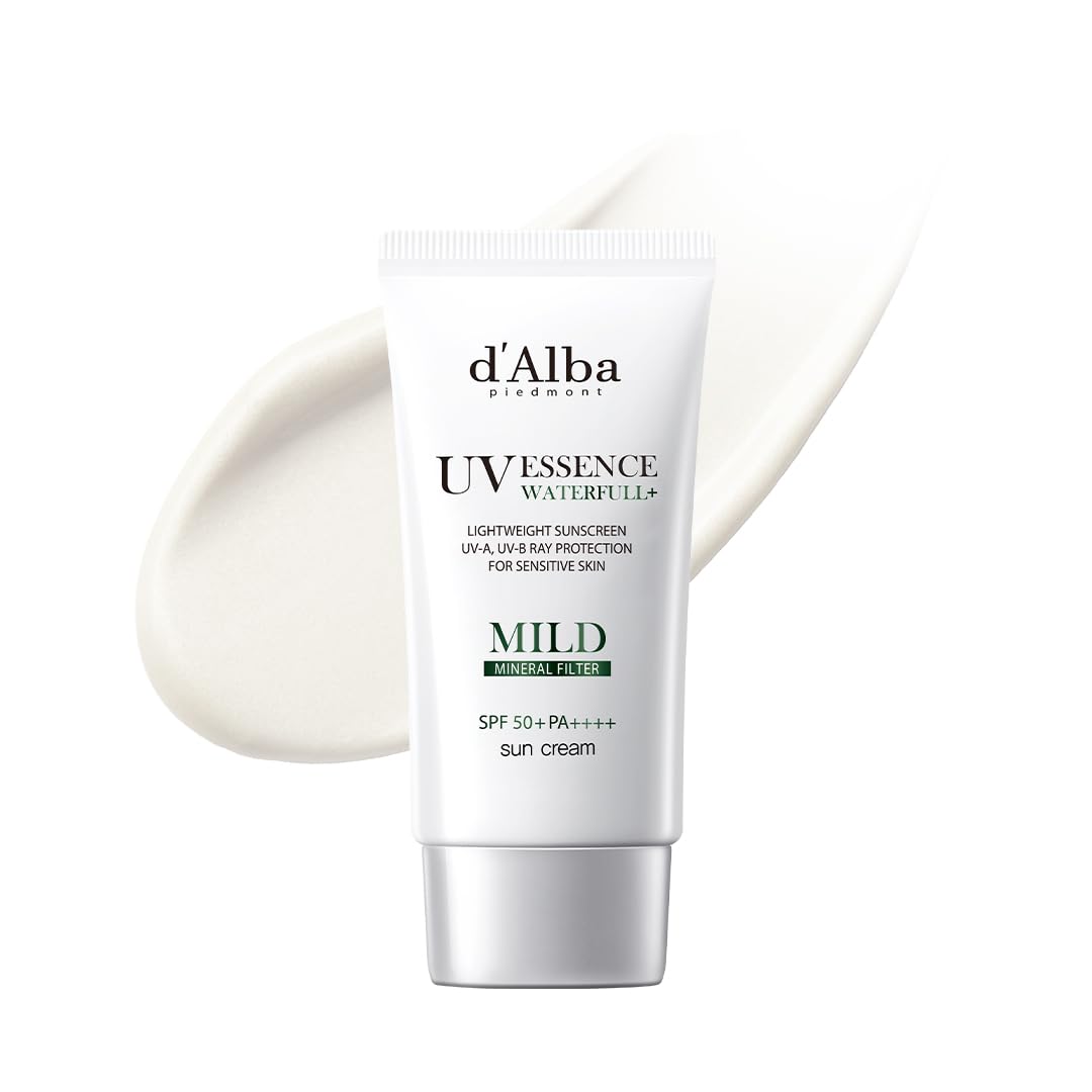 d'alba Piedmont Italian White Truffle Waterfull Mild Sunscreen, Vegan, Mineral Sunscreen, SPF 50+ PA++++, Non-Nano Sunscreen Suitable for all Sensitive Skin, Gentle & Light Finish, Korean Skincare - Medaid International