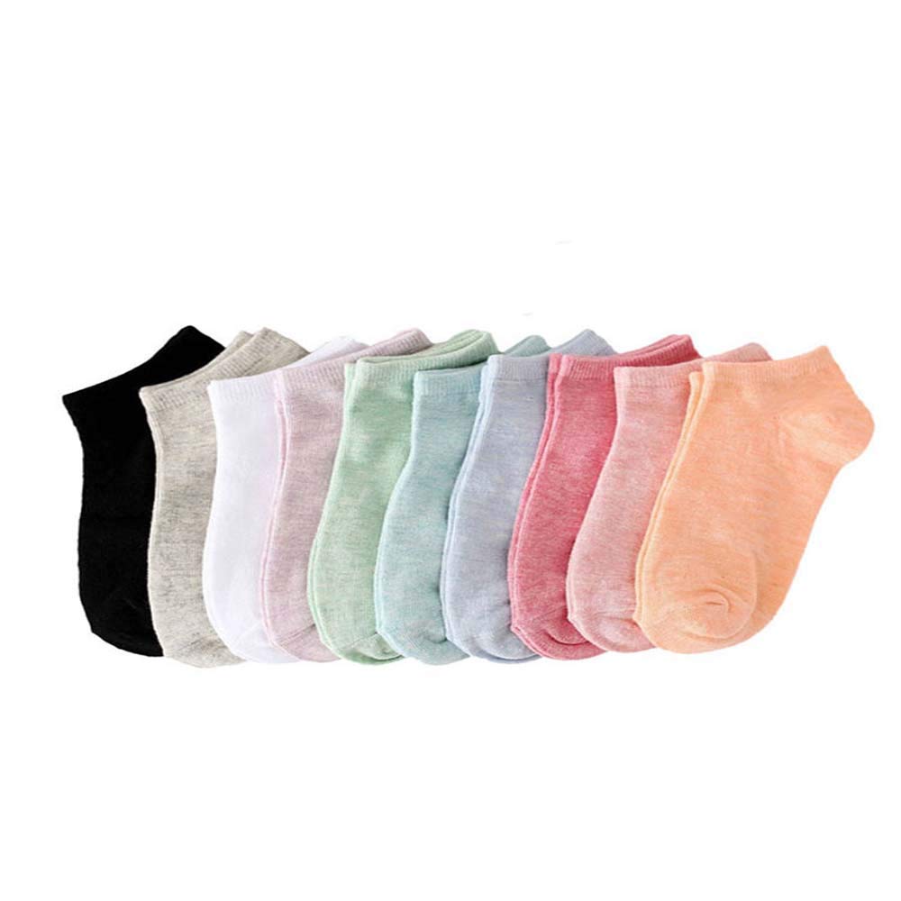 KASTWAVE 10 Pairs Of Solid Color Socks, Environmentally Friendly Casual Low Ankle Socks For Men And Women - 38
