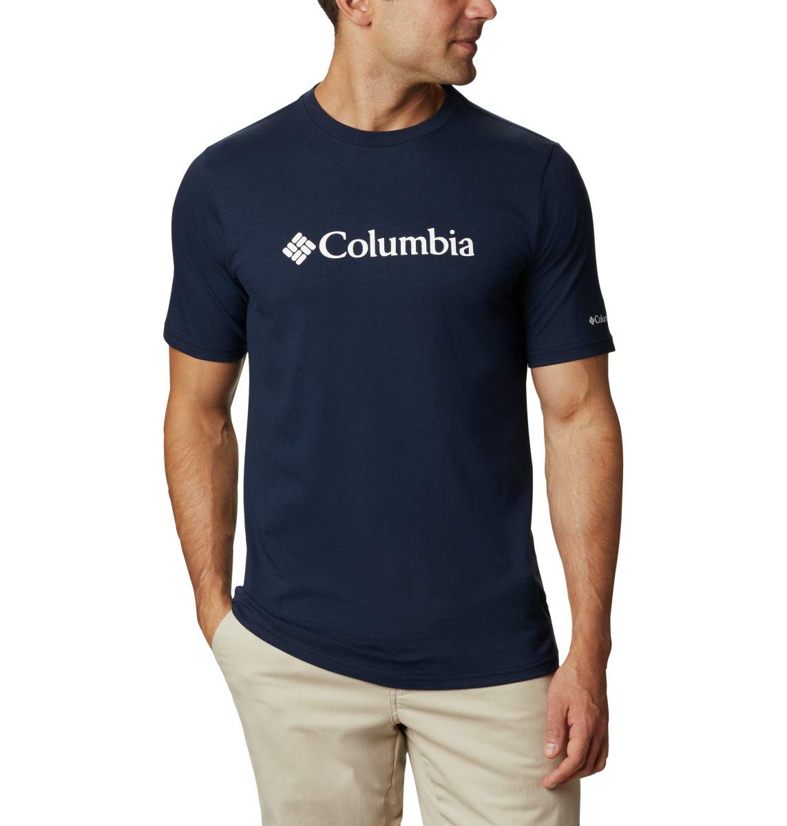 Columbia Men's CSC Basic Logo Short Sleeve, Collegiate Navy/White, Medium - Medaid International