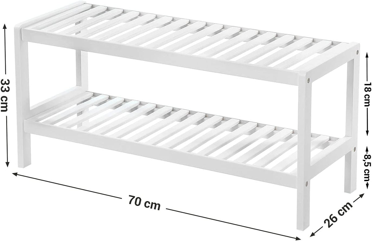 SONGMICS 2 Tier Bamboo Shoe Rack (LBS02WT)