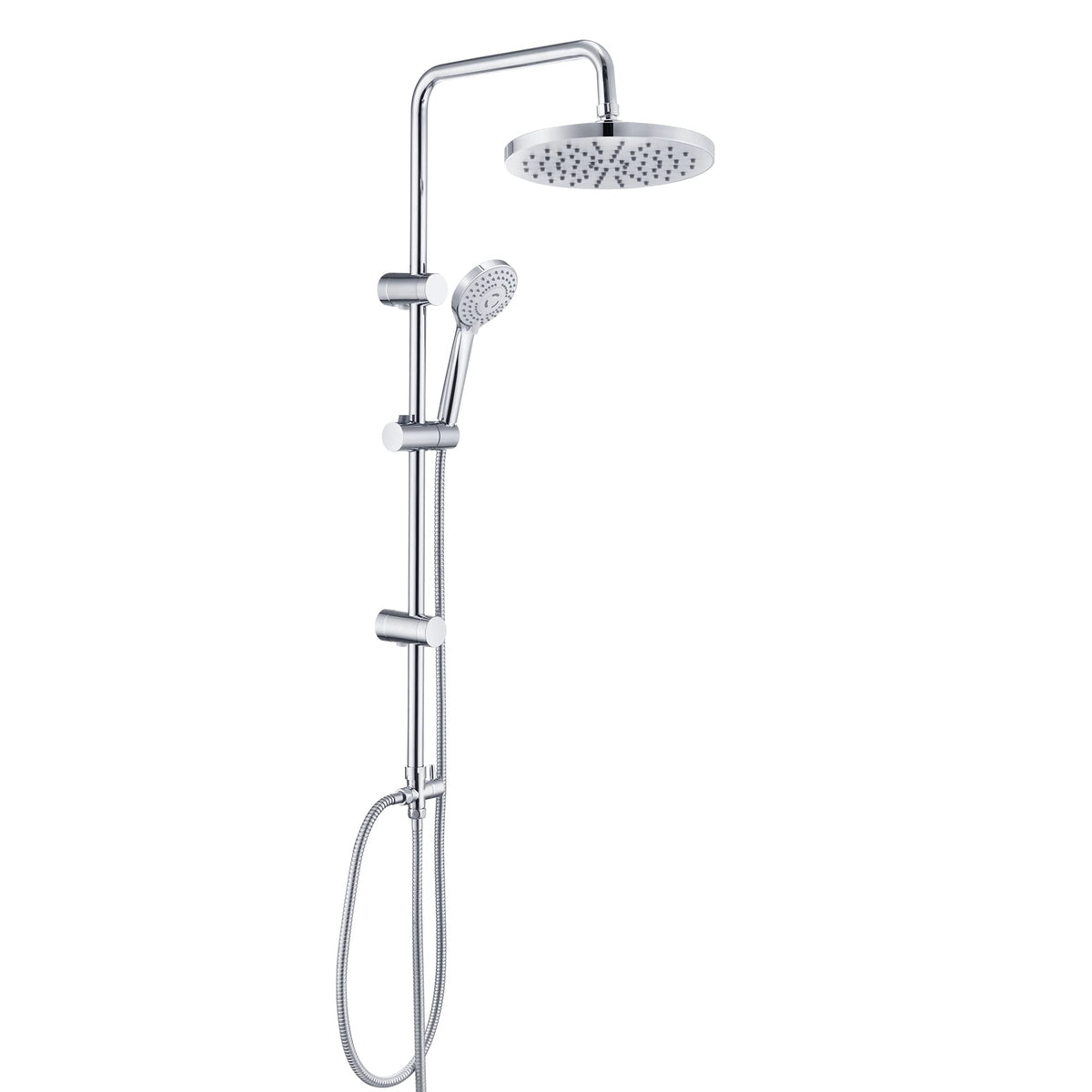 JOHO Shower Column without Taps Adjustable Fixings Heavy Duty Wall Set Bath Shower Shower Bathroom with Rain Shower Effect ABS D20 cm