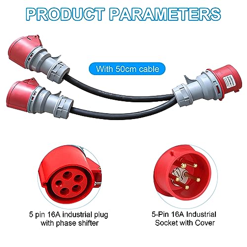 Munloo - CEE Power Extension Cable with 32A Plug, 16A Terminals, Durable Design