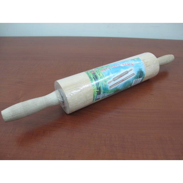 Large wooden rolling pin with rotating axes