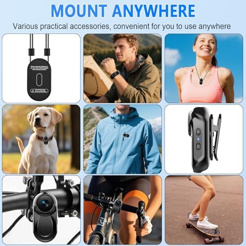 Mini Body Camera 1080P, 512G Thumb Action Camera with Magnetic & 360° Clip|B0HFRTKH29